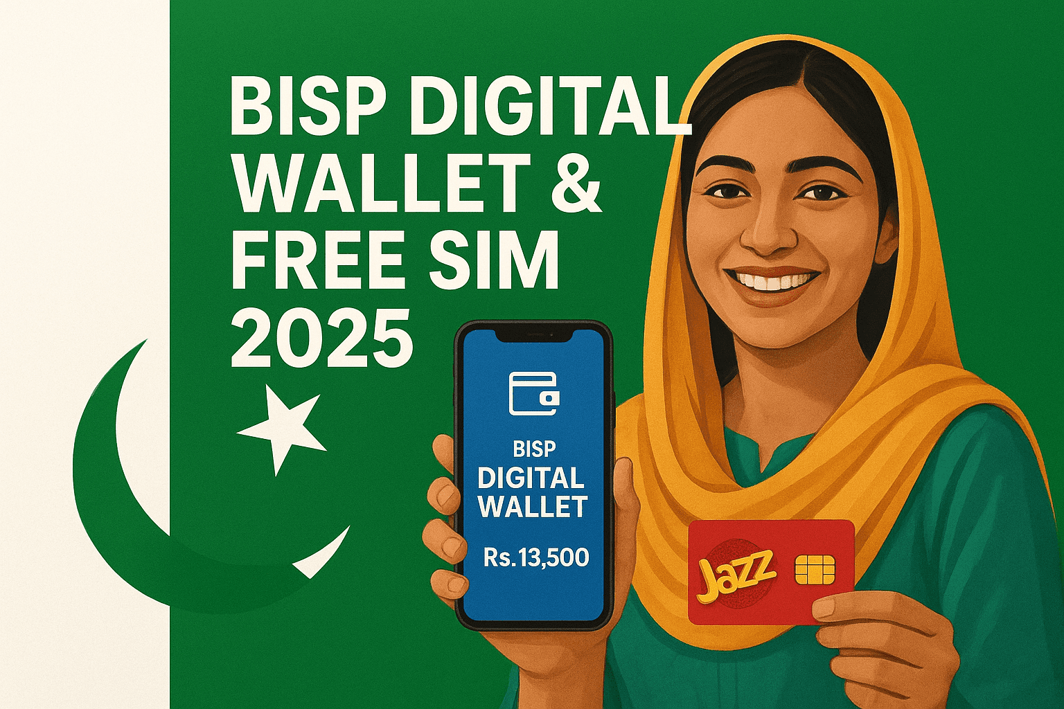 BISP Digital Wallet and Free SIM 2025 thumbnail with Rs. 13,500 payment guide