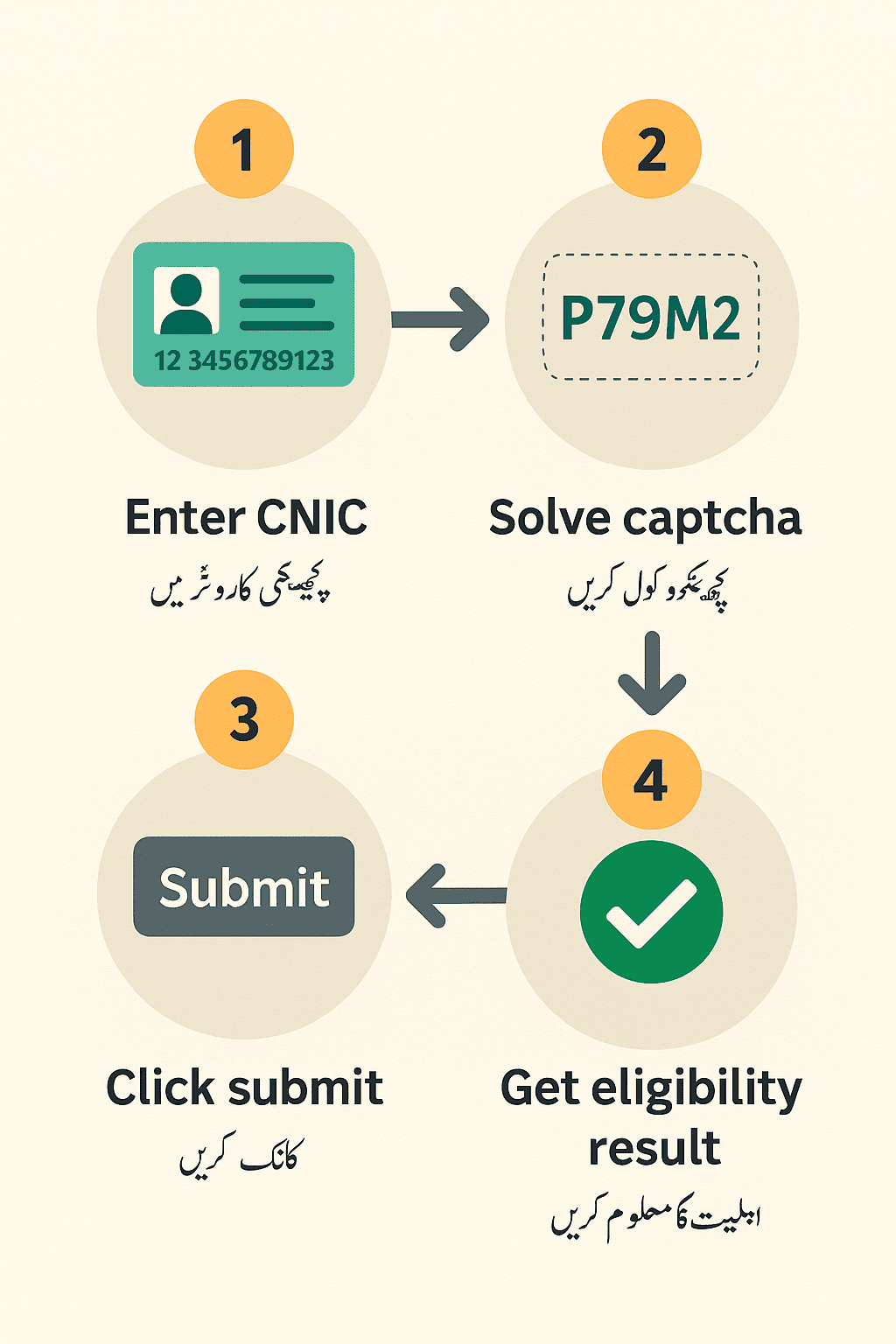 Guide to check BISP eligibility online on 8171 web portal using CNIC and captcha